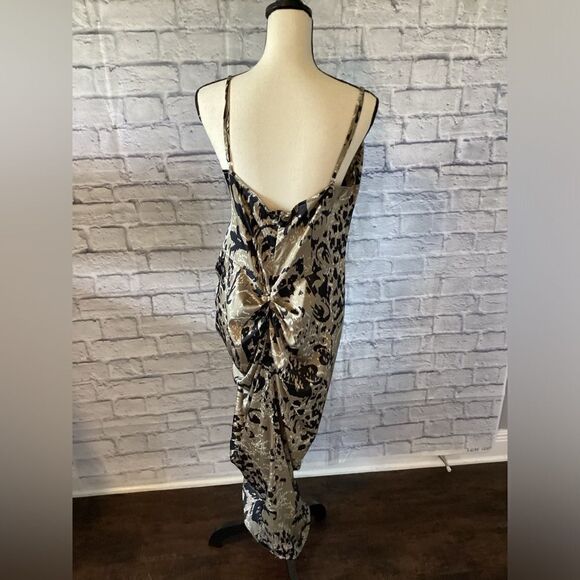 Women’s Plus Black & Tan Patterned Strappy Dress - 1XL - Picture 4 of 6